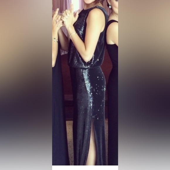 Black Nicole Miller Sequin Gown - Picture 7 of 7